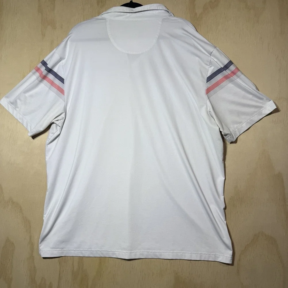 Callaway‎ Opti-Dri Golf Polo Mens XXL White Striped Short Sleeve Performance